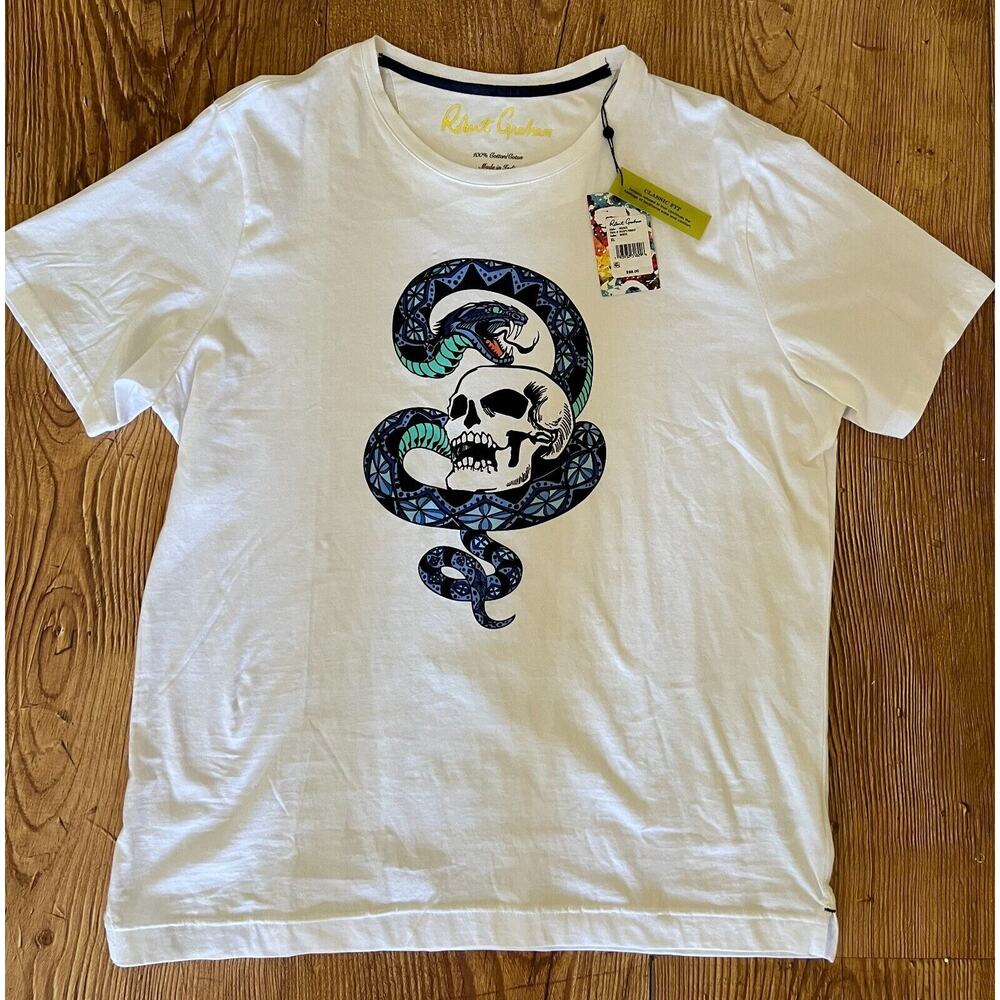 Robert Graham Men's Dozier Skull Graphic T Shirt White Size XL NWT - Picture 10 of 16
